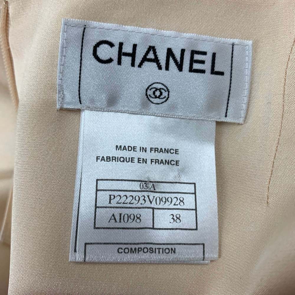 CHANEL AI098 03A Champagne Silk Layered Skirt - Picture 6 of 6